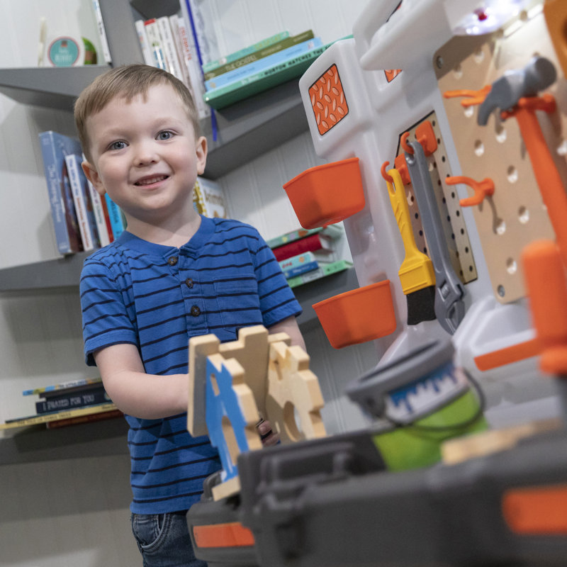 Step2 Big Builders Pro Plastic Indoor Preschool Workbench and Tool